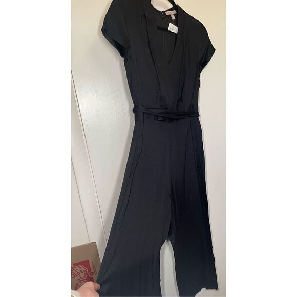 Chelsea.28 Jumpsuit Size Medium Black Cap Sleeve Belted Wide Leg Pants NWT - Picture 6 of 14